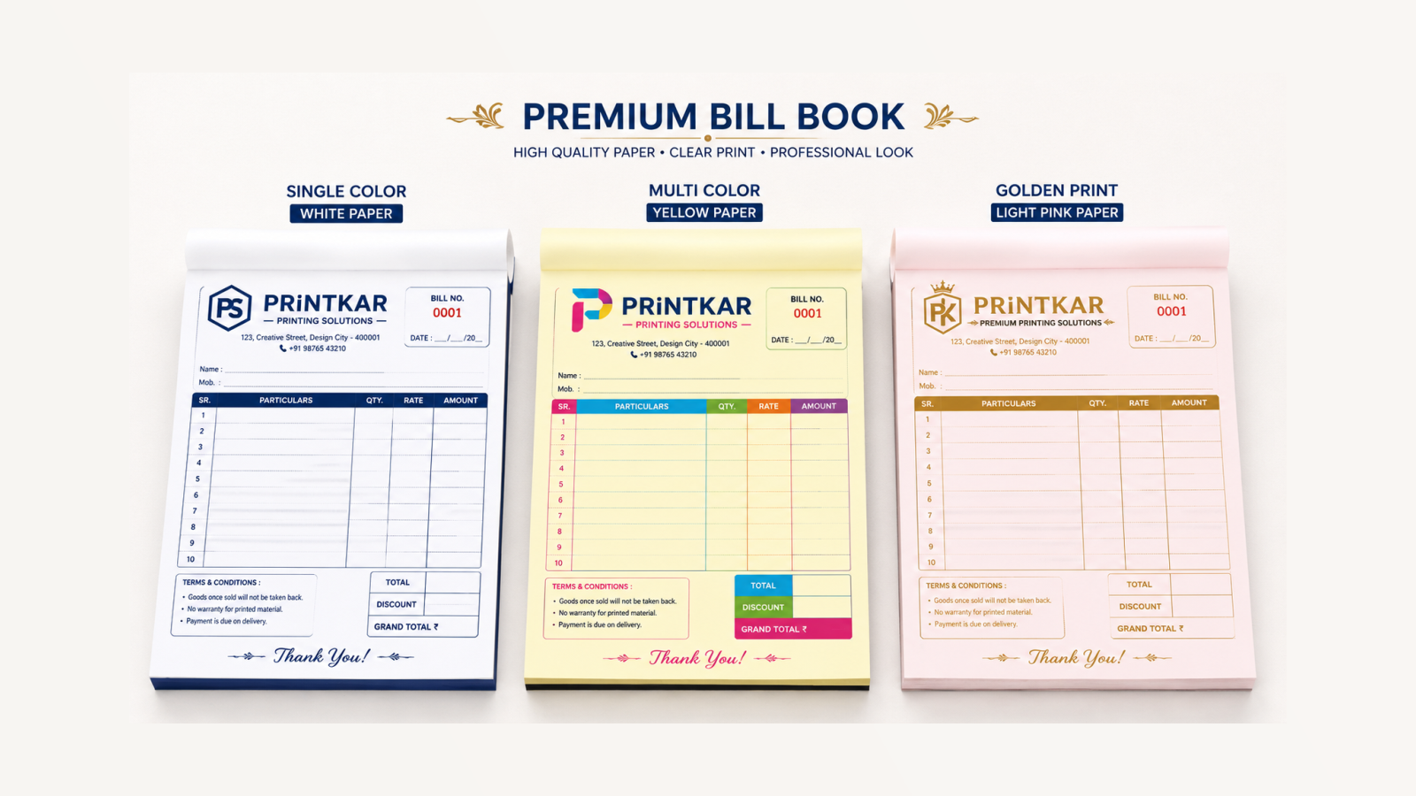 Bill Book Printing