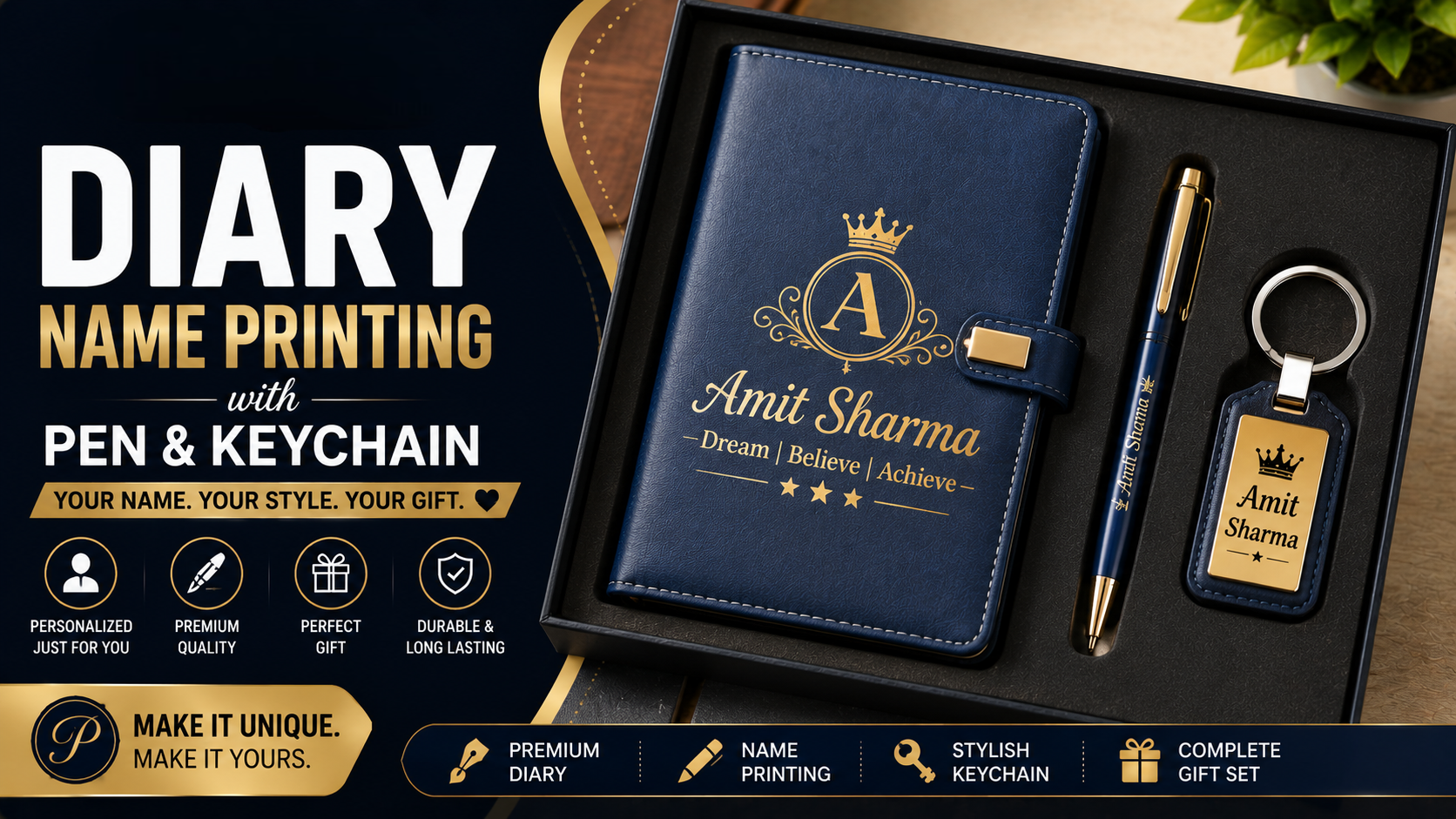Personalized Diary Name Printing