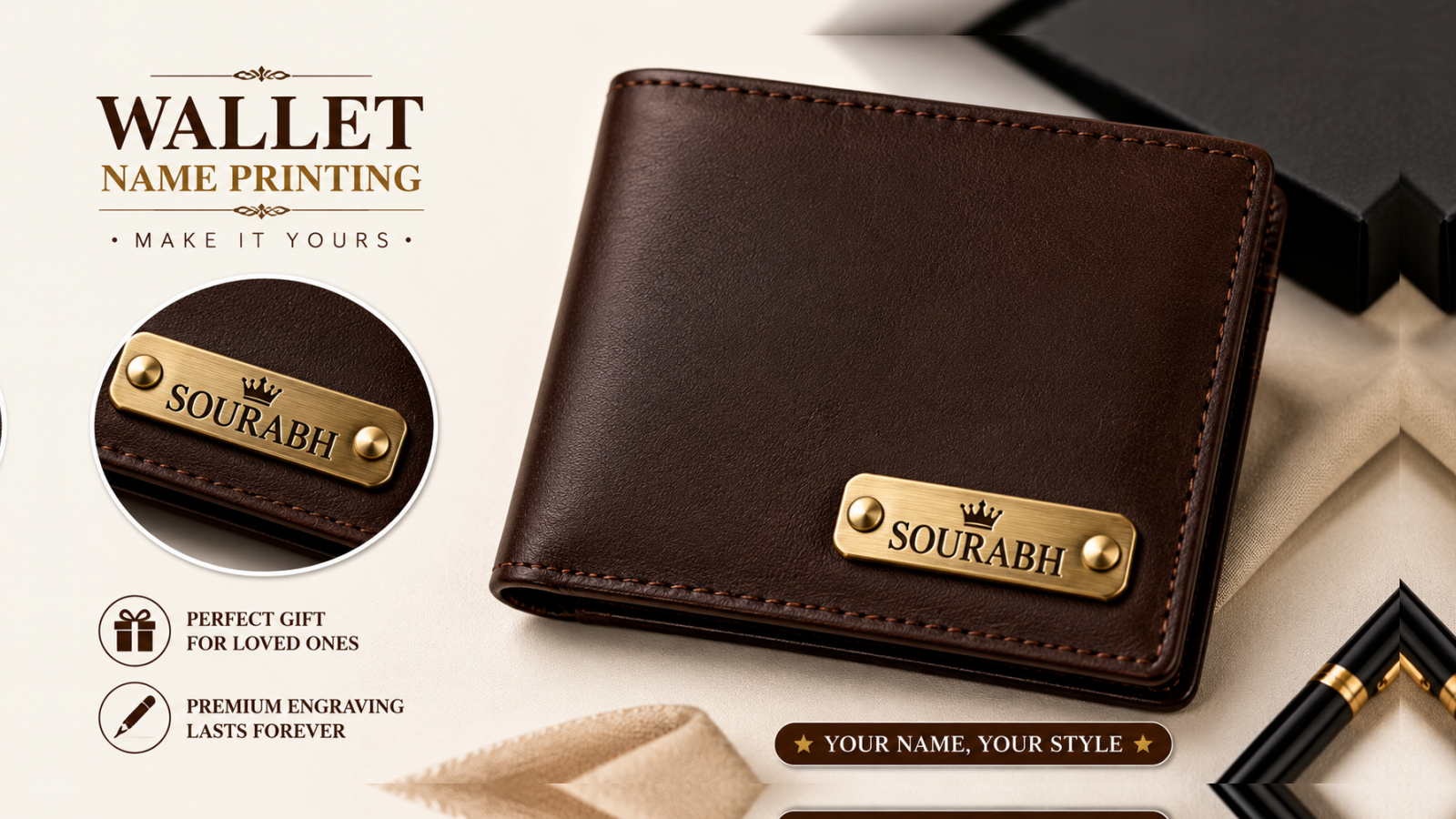 Personalized Wallet Name Printing